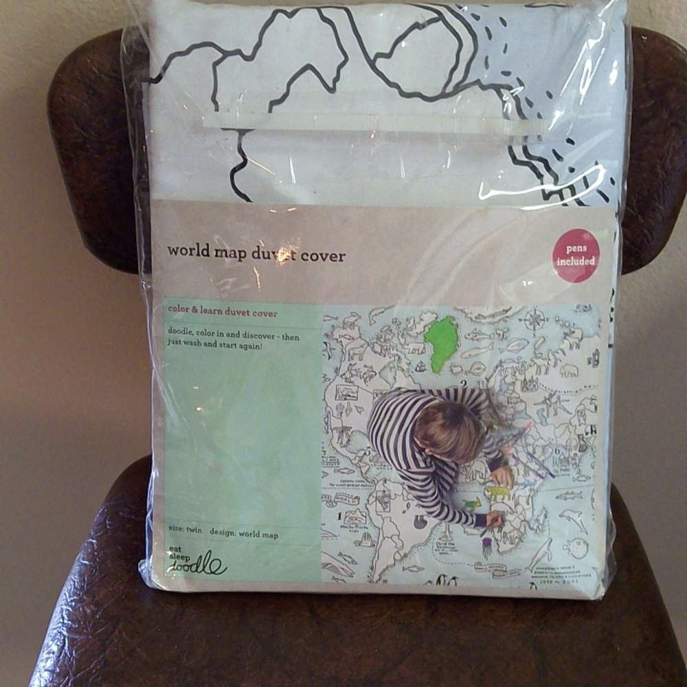 World map duvet cover
